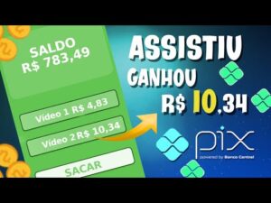 APP DE GANHAR DINHEIRO PAGANDO $10,12 VIA PIX PARA ASSISTIR VIDEOS + PROVA DE PAGAMENTO