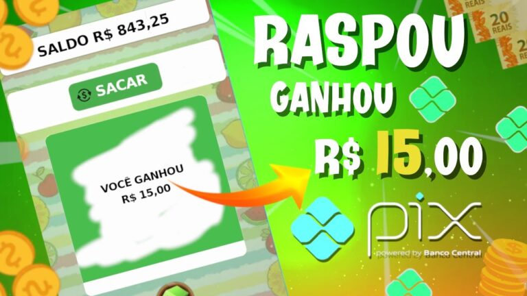APP PARA GANHAR DINHEIRO NO PIX RASPANDO O DEDO NA TELA E GANHE $10 REAIS