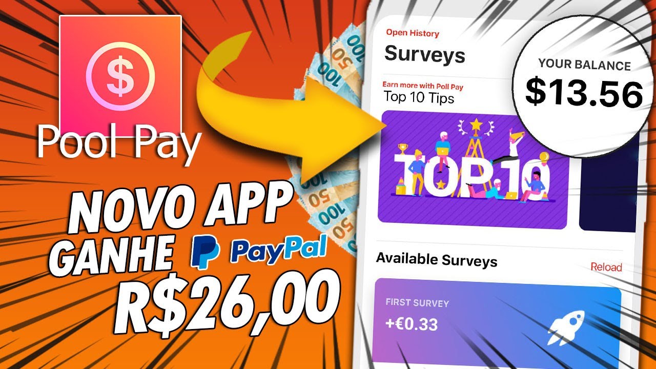 POOL PAY NOVO APP PRA GANHAR DINHEIRO NO PAYPAL