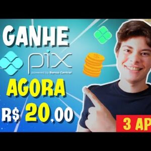 TOP 3 APP DE GANHAR DINHEIRO NO PIX PAGANDO $20 REAIS POR DIA