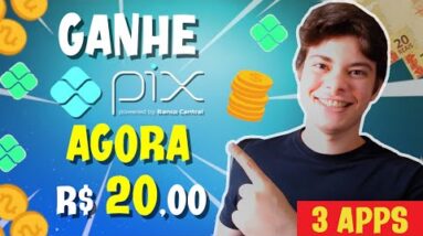 TOP 3 APP DE GANHAR DINHEIRO NO PIX PAGANDO $20 REAIS POR DIA