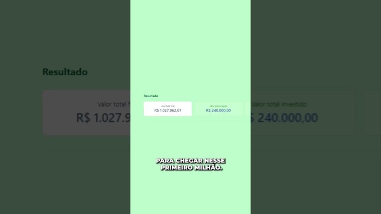 1 milhão investindo MIL REAIS por mês! #Shorts