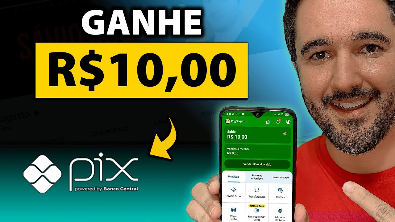 COMO GANHAR 10 REAIS AGORA NO PIX - SIMPLES E FÁCIL