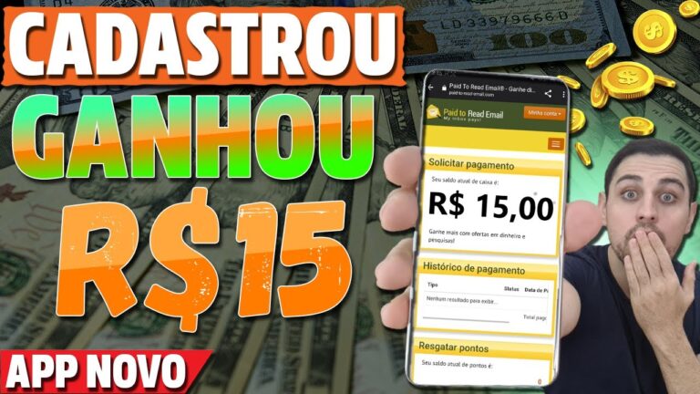 [APP DESCOBERTO] GANHE R$ 15 REAIS no CADASTRO – App Pagando no Cadastro 2023(Cadastrou Ganhou)
