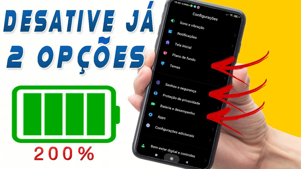 SENSACIONAL! DESATIVE 2 OPÇÕES e FAÇA a BATERIA do CELULAR DURAR 2 DIAS CARREGADA-ÚNICA QUE FUNCIONA
