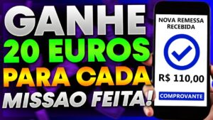 NOVO APP PAGA 20 EUROS PARA QUEM CUMPRIR TAREFAS NELE - APLICATIVO PARA GANHAR DINHEIRO GRATIS