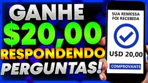 ESSE APP PAGA $20,00 DOLARES PRA RESPONDER PERGUNTAS FACEIS - APLICATIVO PARA GANHAR DINHEIRO GRATIS