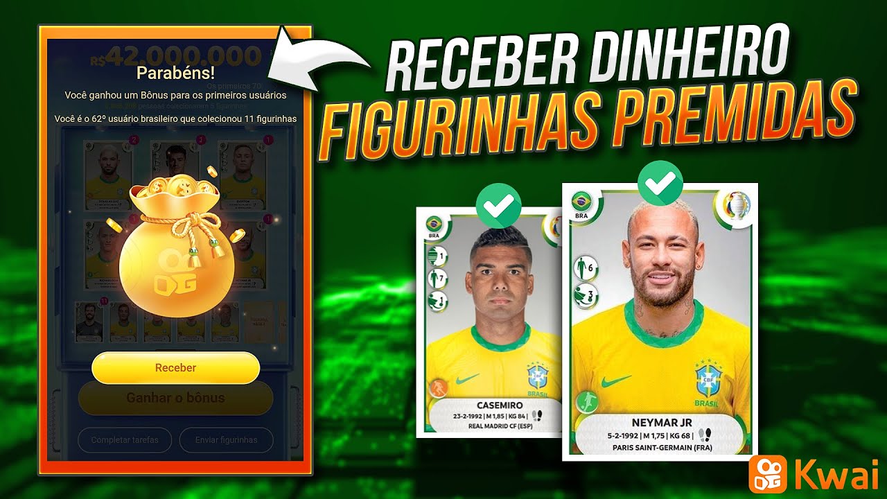 VC ACHOU NEYMAR e CASEMIRO? Veja Como RECEBER o DINHEIRO da PROMOÇÃO FIGURINHAS PREMIADAS do Kwai