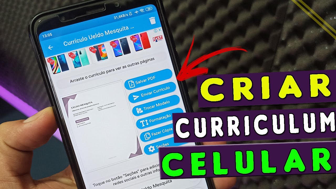 Como CRIAR um CURRÍCULO VITAE pelo CELULAR 2020