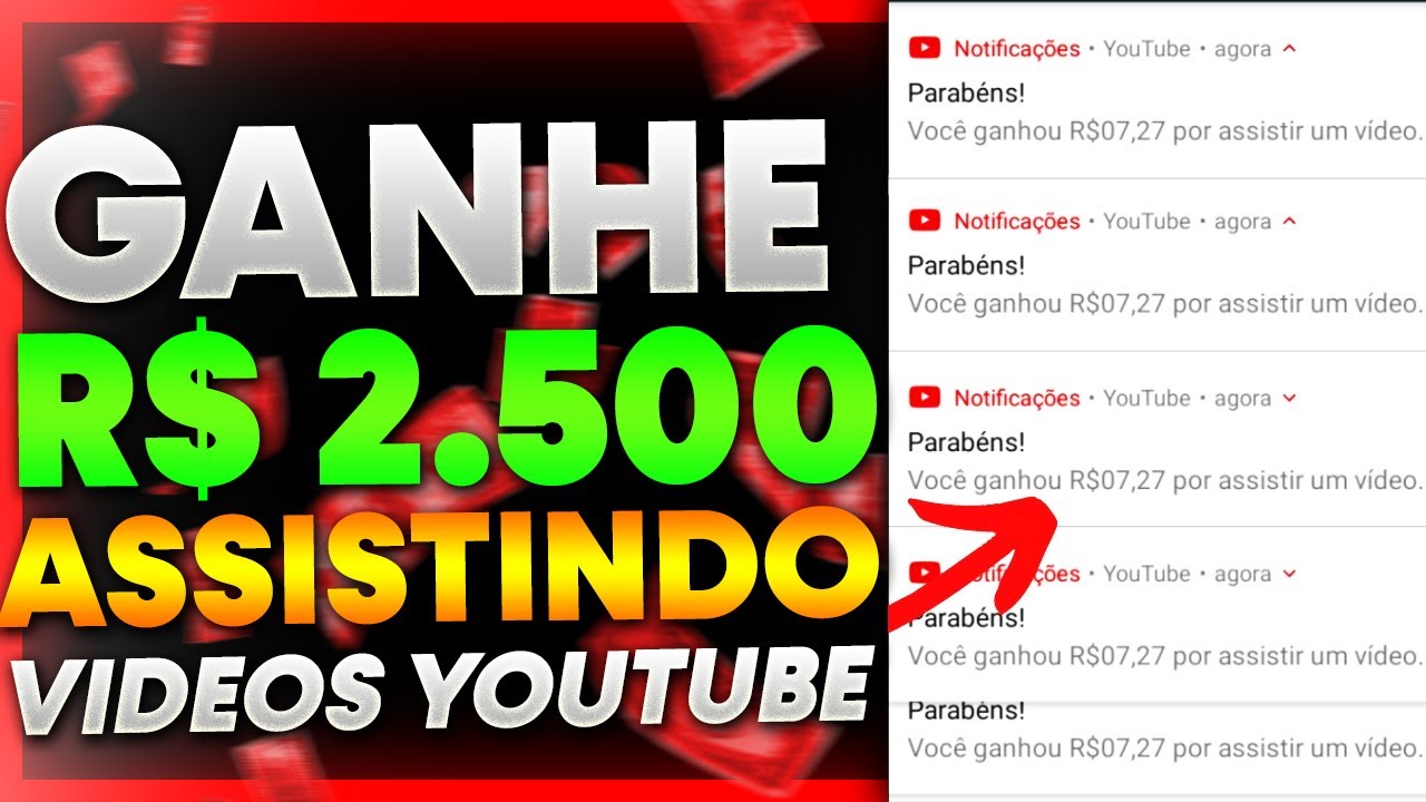 GANHE R$ 2.500 MÊS ASSISTINDO VÍDEOS DO YOUTUBE (Como Ganhar Dinheiro Assistindo Vídeos no YouTube)