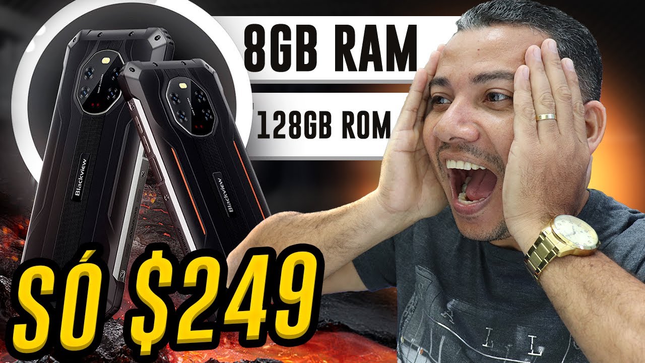 LANÇOU! SÓ $249,00 VAI RODAR TUDO 8GB RAM 128GB ROM BATERIA 8380MAH- BLACKVIEW BL8800 PRO 5G