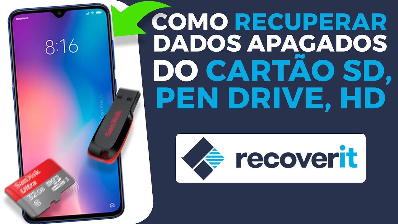 Como RECUPERAR ARQUIVOS apagados de pendrive, cartão microSD, câmera, disco rígido- Recoverit