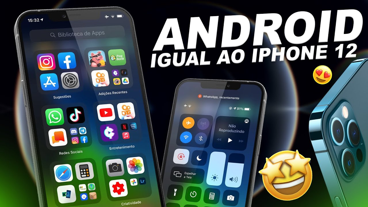 SÓ PRECISA FAZER ISSO! 100% IGUAL como deixar o celular igual Iphone 12 PRO "IOS14" - ATUALIZADO