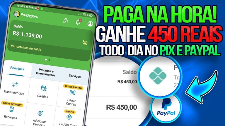 ACABOU de LANÇOU! NOVO Aplicativo PAGA R$450,00 no PIX  PICPAY PAYPAL - Ganhar Dinheiro Online
