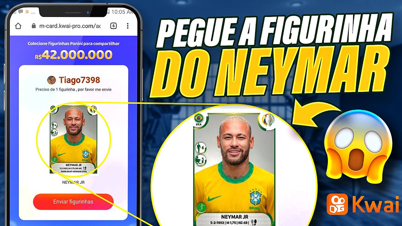 TODO MUNDO VAI PEGAR! Como PEGAR a FIGURINHA do NEYMAR JR no KWAI ainda HOJE! (Figurinhas Premiadas)