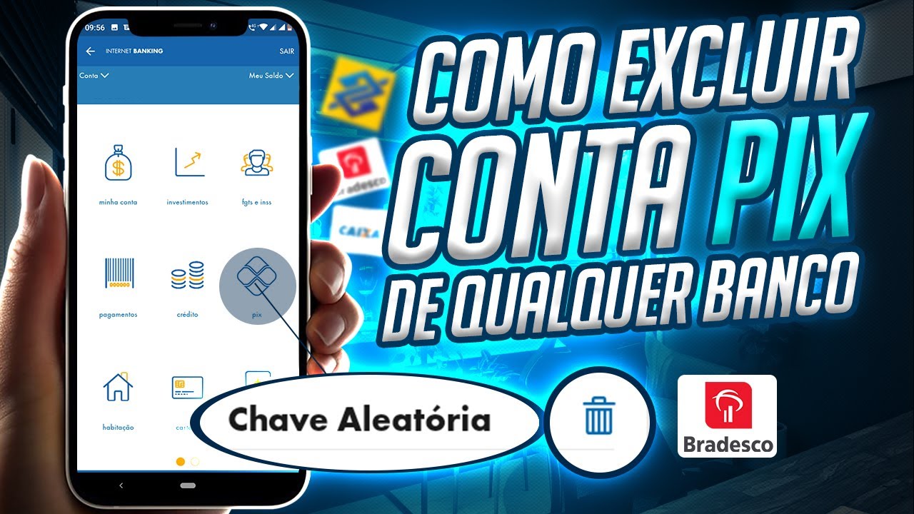 Como REMOVER e EXCLUIR CHAVE PIX do Banco do Brasil, Bradesco, Caixa, Banco inter (PELO CELULAR)