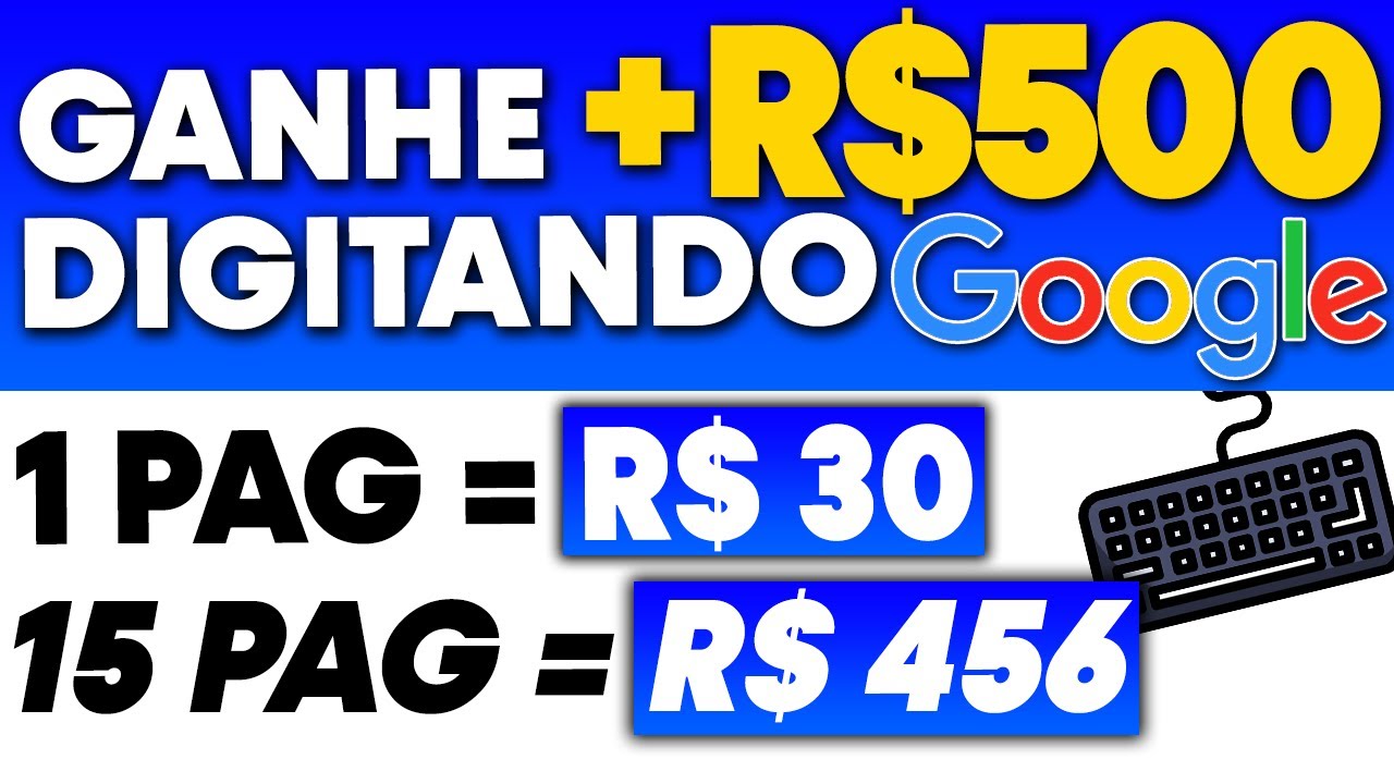 GANHE R$456,64 IMEDIATAMENTE DIGITANDO PÁGINAS NO GOOGLE (R$ 30,47 por Página) Ganhe dinheiro Online