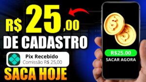 😃[SACA HOJE] PIX DE +R$25 NO CADASTRO, APP QUE PAGA NO CADASTRO NA HORA Jogo Que GANHAR DINHEIRO✅