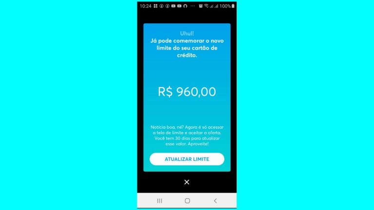 Aumentei o limite do cartão de crédito neon