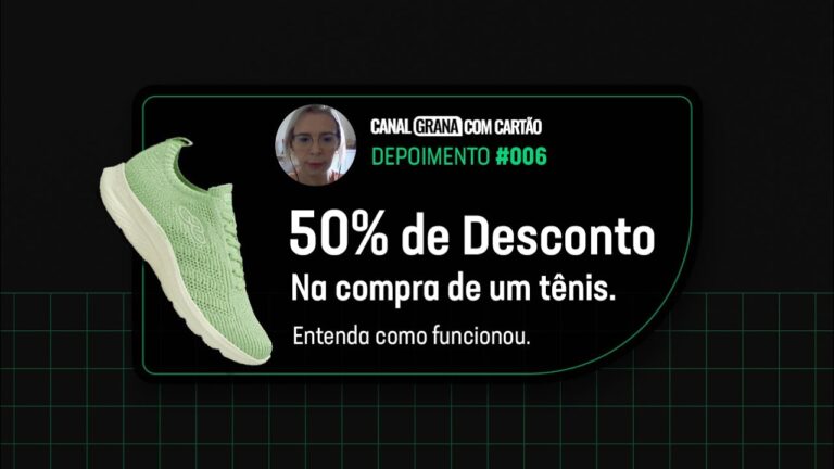 Ela teve mais de 50% de desconto na compra de um tenis