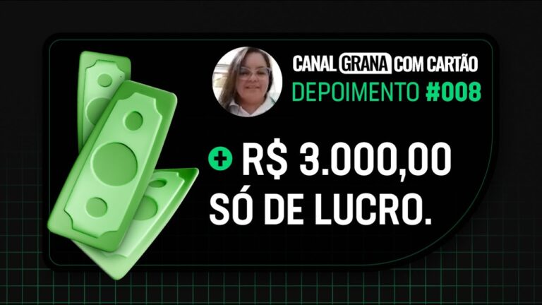 Mais de 3 mil reais só de lucro.
