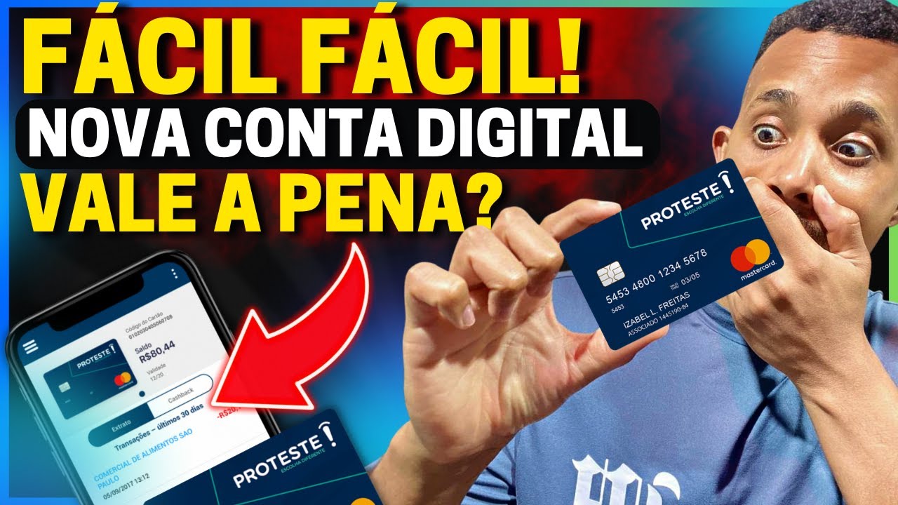 💳Novidade! APROVA TODOS "PROTESTE" CONTA DIGITAL | Com cashback & Internacional - Rei dos Cartões