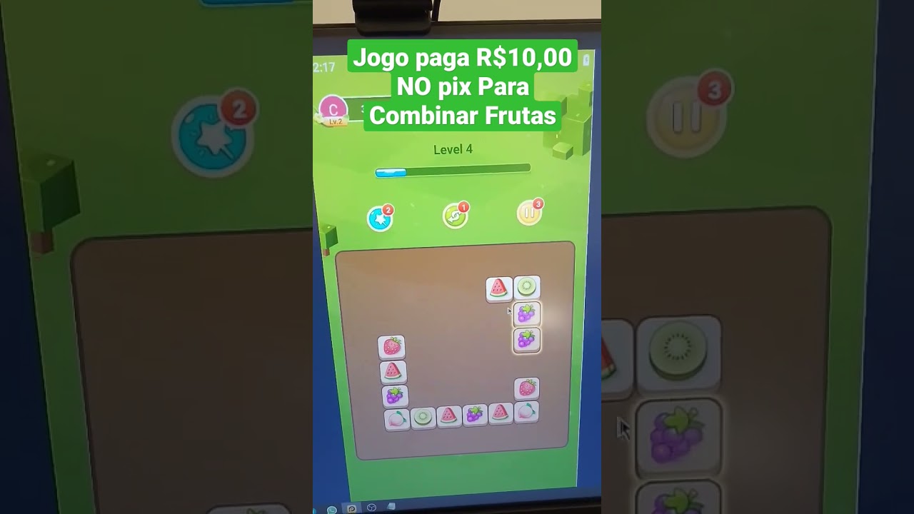 Jogo Paga R$10,00 no Pix Para Combinar Frutas | JOGOS QUE PAGAM DINHEIRO DE VERDADE #jogosquepagam