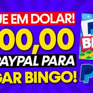Ganhe em Dolar! JOGO QUE PAGA DINHEIRO DE VERDADE Está Pagando em DOLAR no Paypal Para Jogar Bingo